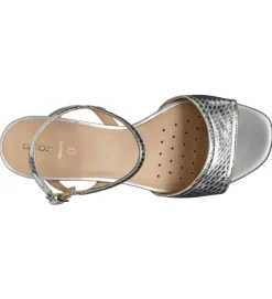 sandales et nu pieds - Confort - femme - Cuir - Argent - Geox