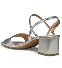 sandales et nu pieds - Confort - femme - Cuir - Argent - Geox