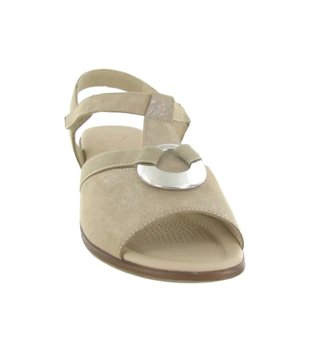 sandales et nu pieds - Confort - femme - Nubuck - Beige - Ara