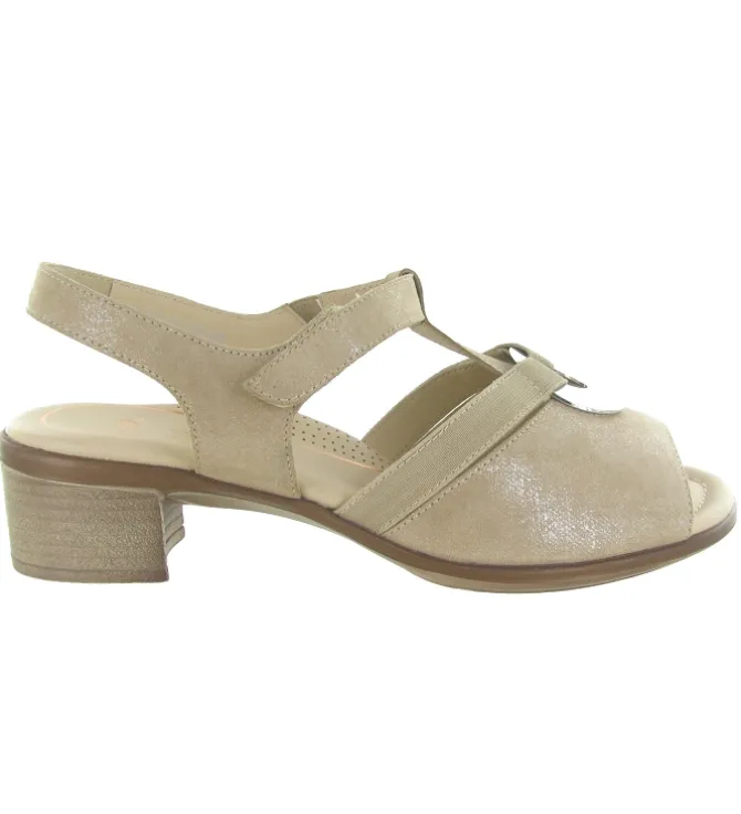 sandales et nu pieds - Confort - femme - Nubuck - Beige - Ara