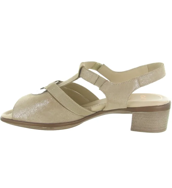 sandales et nu pieds - Confort - femme - Nubuck - Beige - Ara