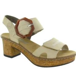 sandales et nu pieds - Confort - femme - Synthétique - Beige - Rieker