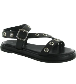 sandales et nu pieds - Confort - femme - Cuir - Noir - Atelier tropezien