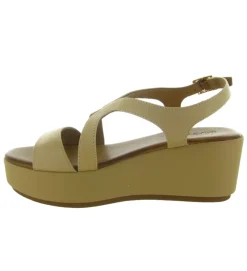 sandales et nu pieds - Confort - femme - Cuir - Beige - Inuovo