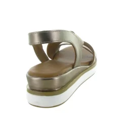 sandales et nu pieds - Confort - femme - Cuir laminé - Bronze - Inuovo
