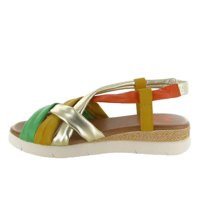 sandales et nu pieds - Confort - femme - Cuir - Multicolor - Lola canales