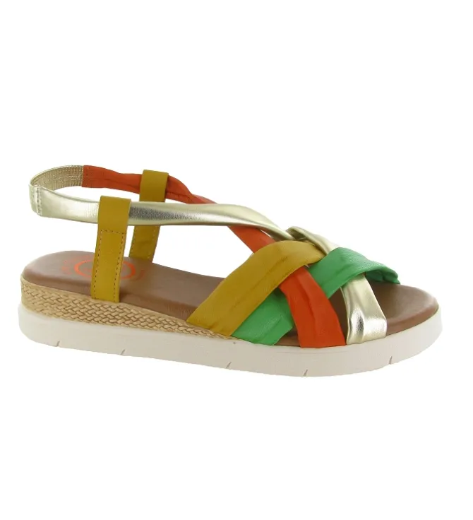 sandales et nu pieds - Confort - femme - Cuir - Multicolor - Lola canales