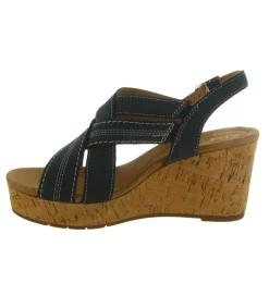 sandales et nu pieds - Confort - femme - Cuir - Bleu - Clarks