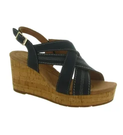 sandales et nu pieds - Confort - femme - Cuir - Bleu - Clarks