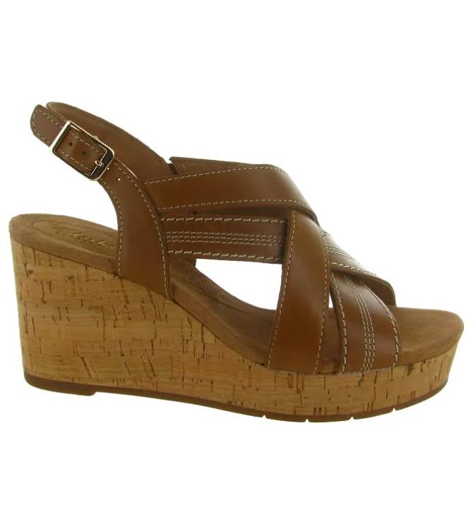 sandales et nu pieds - Confort - femme - Cuir - Marron - Clarks