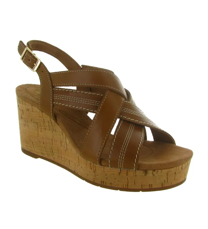 sandales et nu pieds - Confort - femme - Cuir - Marron - Clarks