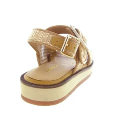 sandales et nu pieds - Confort - femme - Cuir - Beige - Schmoove