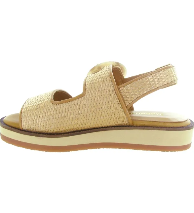 sandales et nu pieds - Confort - femme - Cuir - Beige - Schmoove