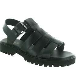 sandales et nu pieds - Confort - femme - Cuir - Noir - Schmoove