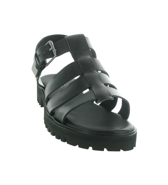 sandales et nu pieds - Confort - femme - Cuir - Noir - Schmoove
