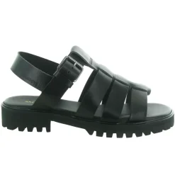 sandales et nu pieds - Confort - femme - Cuir - Noir - Schmoove