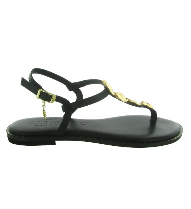 sandales et nu pieds - Confort - femme - Cuir - Noir - Caryatis