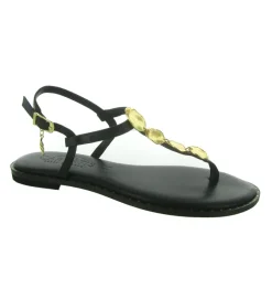 sandales et nu pieds - Confort - femme - Cuir - Noir - Caryatis