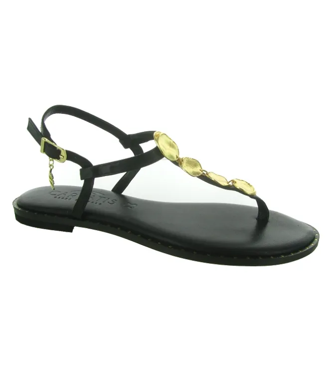 sandales et nu pieds - Confort - femme - Cuir - Noir - Caryatis