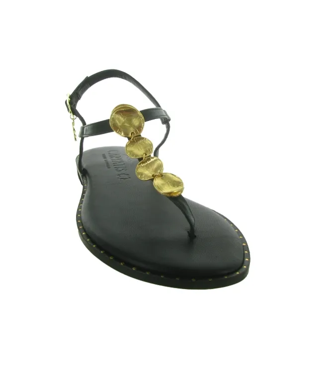sandales et nu pieds - Confort - femme - Cuir - Noir - Caryatis