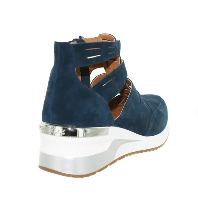 sandales et nu pieds - Confort - femme - Cuir - Bleu - Mamzelle