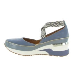 sandales et nu pieds - Confort - femme - Cuir - Bleu - Mamzelle