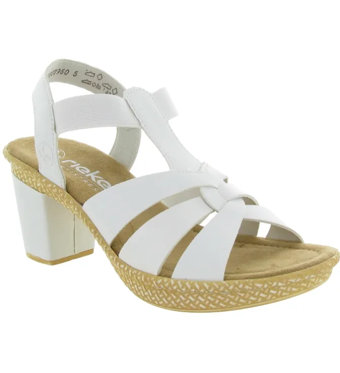 sandales et nu pieds - Confort - femme - Synthétique - Blanc - Rieker