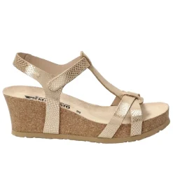 sandales et nu pieds - Confort - femme - Cuir - Or - Mephisto