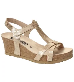 sandales et nu pieds - Confort - femme - Cuir - Or - Mephisto