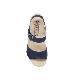 sandales et nu pieds - Confort - femme - Nubuck - Bleu - Mephisto