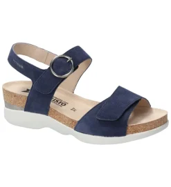 sandales et nu pieds - Confort - femme - Nubuck - Bleu - Mephisto