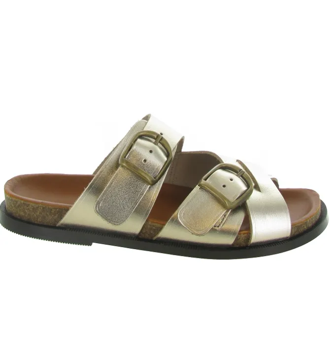 sandales et nu pieds - Confort - femme - Cuir - Gris - Maison toufet