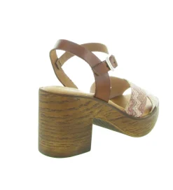 sandales et nu pieds - Confort - femme - Cuir - Orange - Lola canales