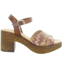 sandales et nu pieds - Confort - femme - Cuir - Orange - Lola canales