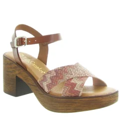 sandales et nu pieds - Confort - femme - Cuir - Orange - Lola canales