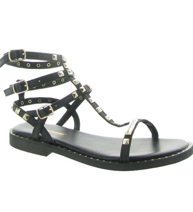 sandales et nu pieds - Confort - femme - Cuir - Noir - Les tropeziennes