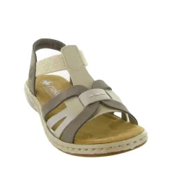 sandales et nu pieds - Confort - femme - Synthétique - Beige - Rieker