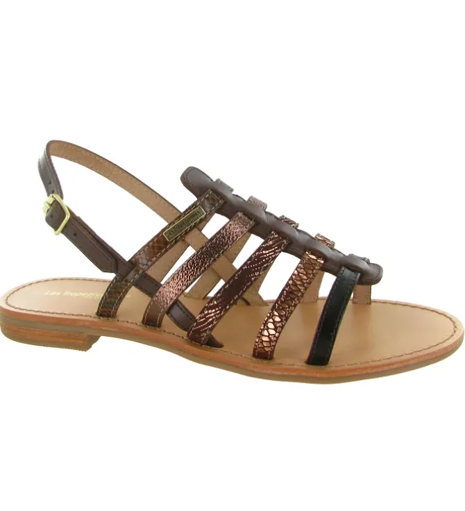 sandales et nu pieds - Confort - femme - Cuir - Marron - Les tropeziennes