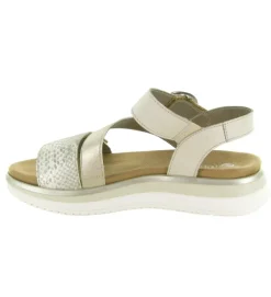 sandales et nu pieds - Confort - femme - Cuir - Crème - Remonte