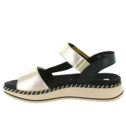 sandales et nu pieds - Confort - femme - Cuir - Or - Remonte