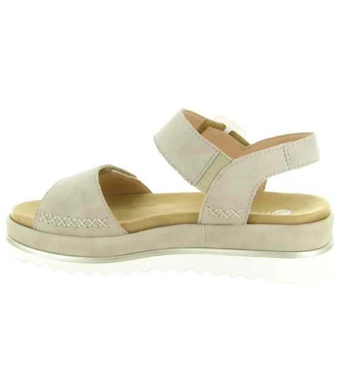 sandales et nu pieds - Confort - femme - Cuir - Crème - Remonte