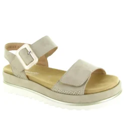 sandales et nu pieds - Confort - femme - Cuir - Crème - Remonte