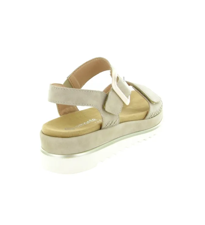 sandales et nu pieds - Confort - femme - Cuir - Crème - Remonte