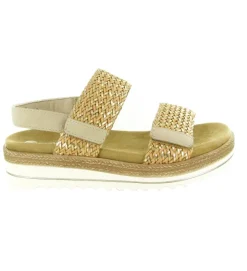 sandales et nu pieds - Confort - femme - Cuir - Beige - Remonte
