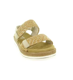 sandales et nu pieds - Confort - femme - Cuir - Beige - Remonte