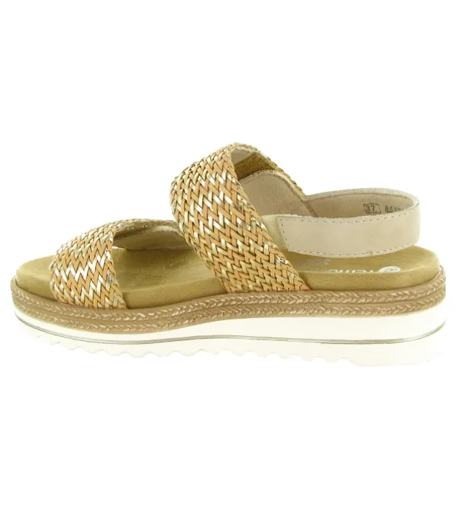 sandales et nu pieds - Confort - femme - Cuir - Beige - Remonte