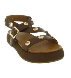 sandales et nu pieds - Confort - femme - Cuir - Marron - Inuovo