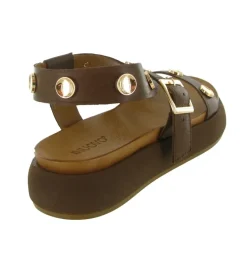 sandales et nu pieds - Confort - femme - Cuir - Marron - Inuovo