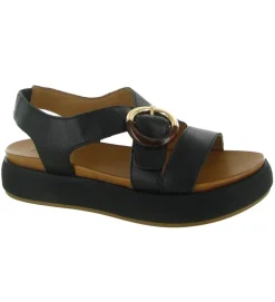 sandales et nu pieds - Confort - femme - Cuir - Noir - Inuovo