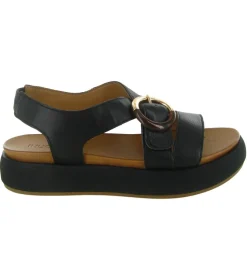 sandales et nu pieds - Confort - femme - Cuir - Noir - Inuovo